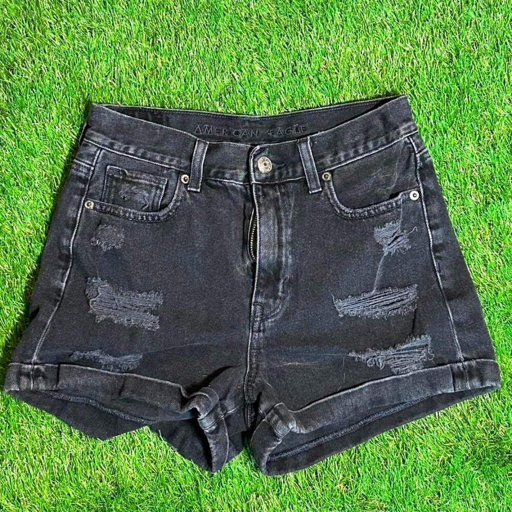 American Eagle Black Distressed Denim- Size 00